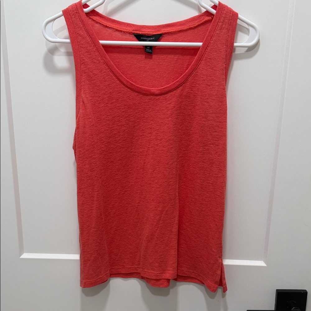 Banana Republic Linen Blend Coral Tank Top